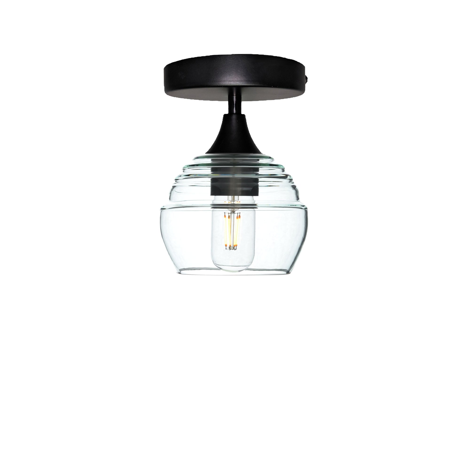 301 Semi-Flush-Glass-Bicycle Glass Co - Hotshop-Eco Clear-Matte Black-Bicycle Glass Co