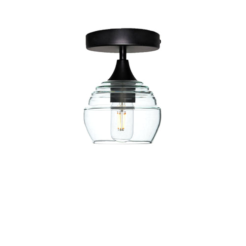 301 Semi-Flush-Glass-Bicycle Glass Co - Hotshop-Eco Clear-Matte Black-Bicycle Glass Co