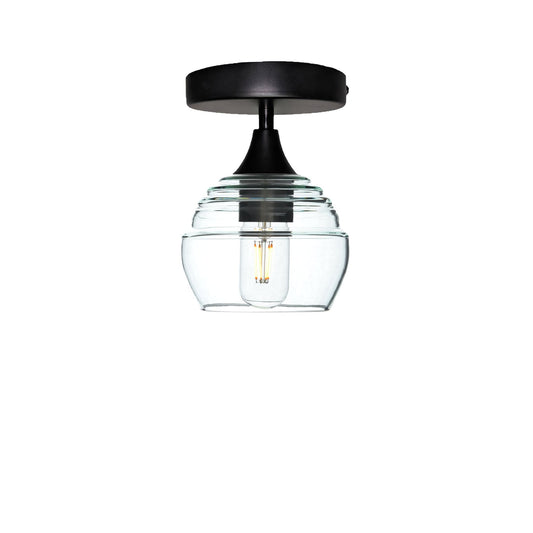 301 Semi-Flush-Glass-Bicycle Glass Co - Hotshop-Eco Clear-Matte Black-Bicycle Glass Co