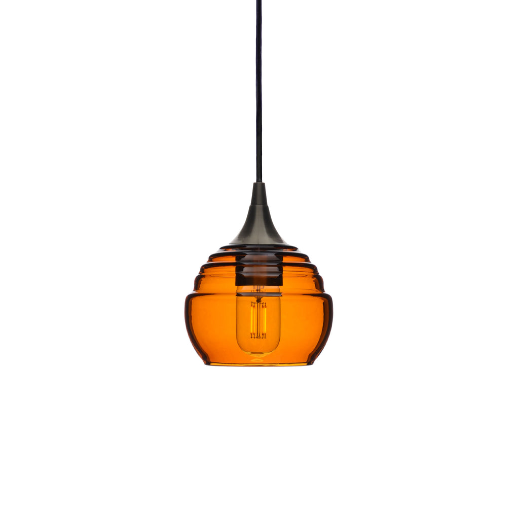 301 Single Pendant Light-Bicycle Glass Co-Antique Bronze - 4ft Cord-Lucent-Golden Amber-Bicycle Glass Co