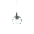 301 Single Pendant Light-Bicycle Glass Co-Brushed Nickel 15ft Cord + Track Mount-Lucent-Eco Clear-Bicycle Glass Co