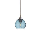 301 Single Pendant Light-Bicycle Glass Co-Brushed Nickel - 4ft Cord-Slate Gray-Bicycle Glass Co