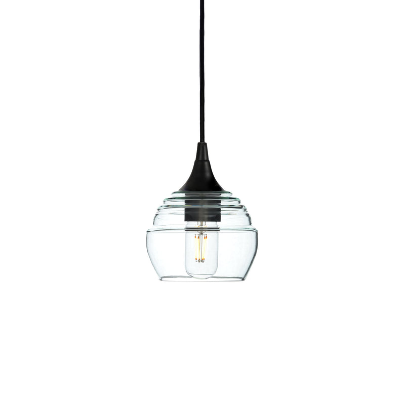 301 Single Pendant Light — Matte Black - 8ft Downrod / Eco Clear