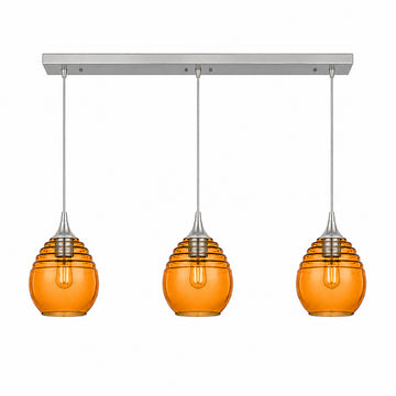 Brushed Nickel - 4ft Cord / Golden Amber