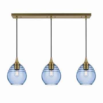 Polished Brass - 4ft Cord / Steel Blue