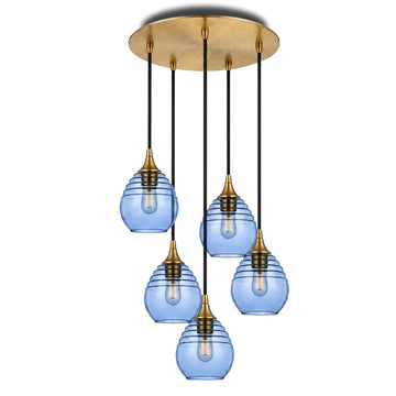 Steel Blue / Polished Brass - 4ft Cord