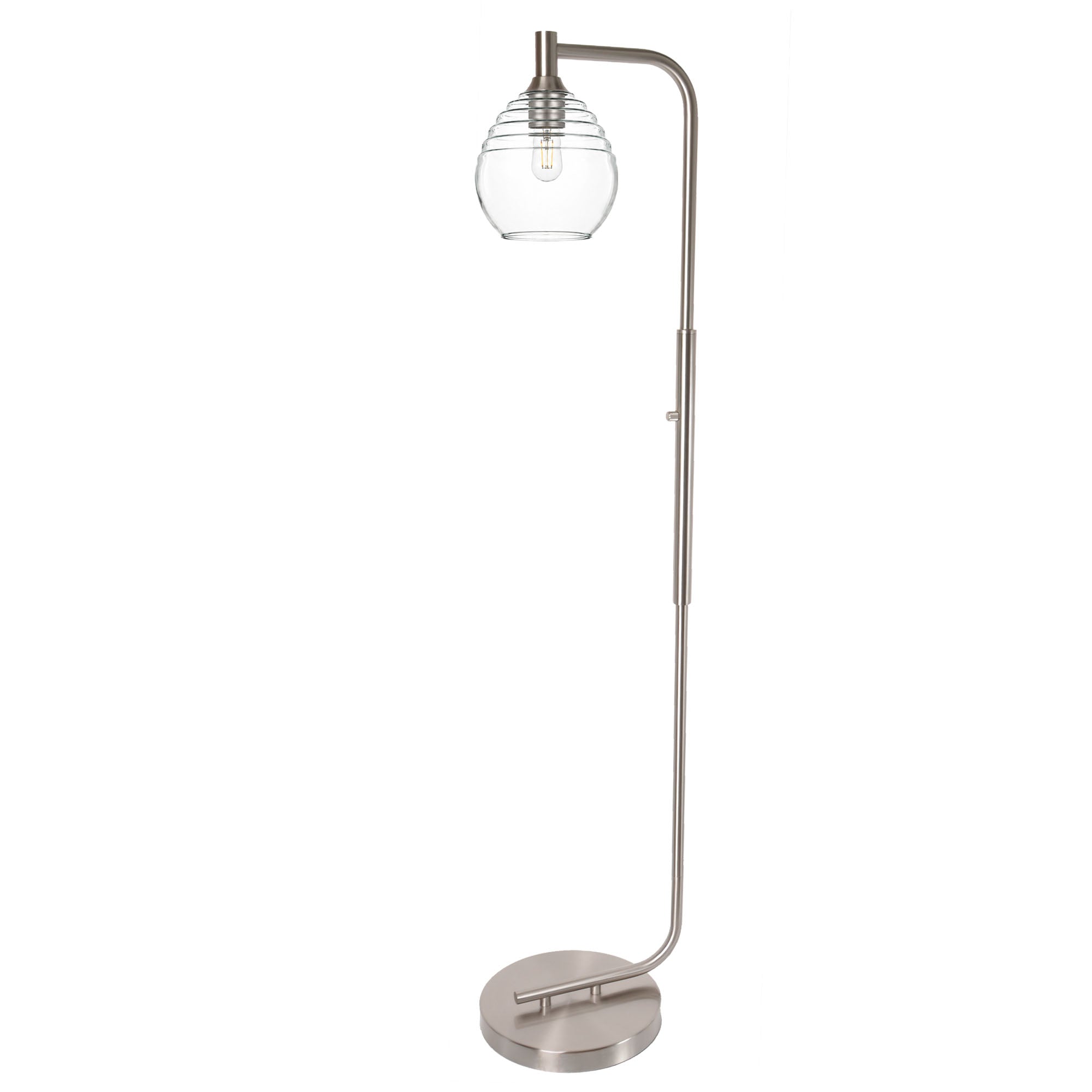302 Floor Lamp-Glass-Bicycle Glass Co - Hotshop-Steel Blue-Brushed Nickel-Bicycle Glass Co