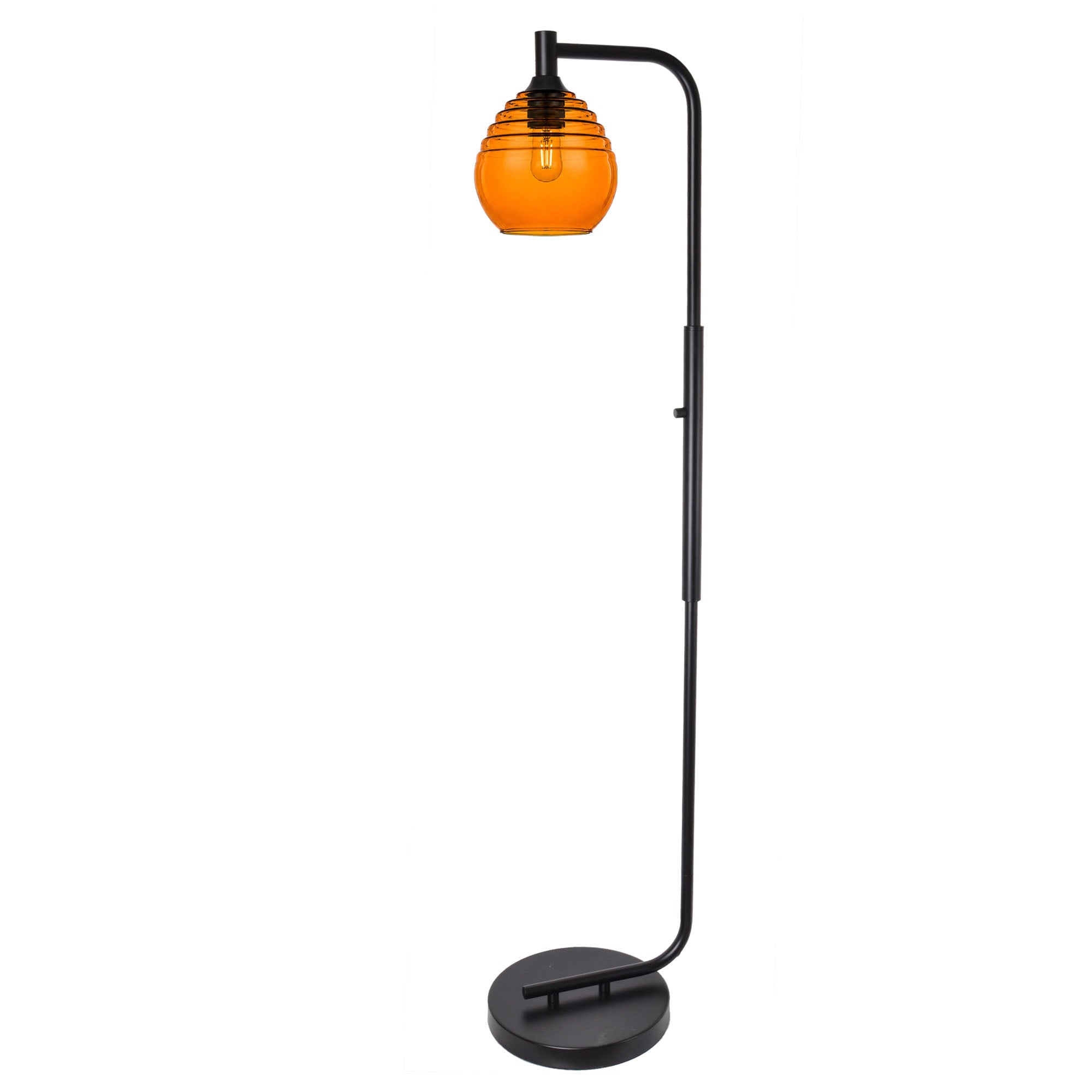 302 Floor Lamp-Glass-Bicycle Glass Co - Hotshop-Steel Blue-Brushed Nickel-Bicycle Glass Co