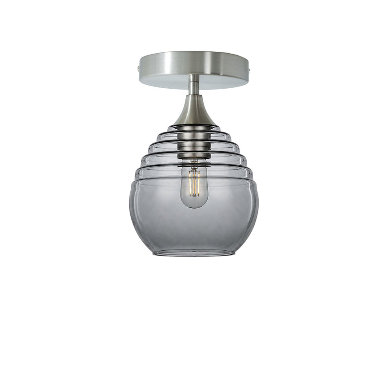302 Semi-Flush Light — Slate Gray / Brushed Nickel