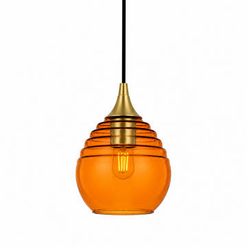 Polished Brass - 8ft Cord / Golden Amber