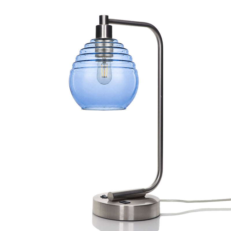 302 Table Lamp — Steel Blue / Brushed Nickel