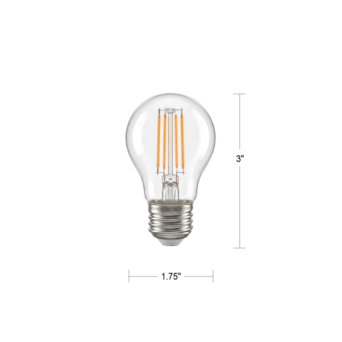 4 Watt LED Edison Filament Bulb G14 Base (2700k)-Lightbulb-Bicycle Glass Co - Hardware-Bicycle Glass Co