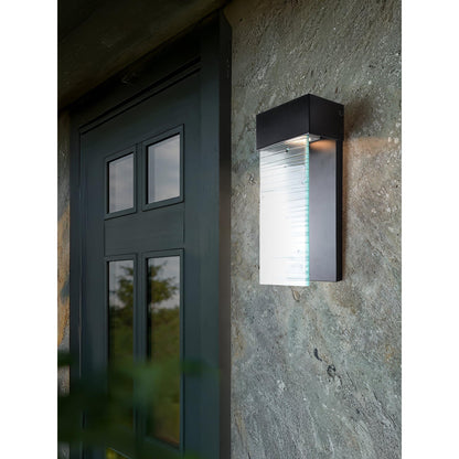 405: Glass Panel Wall Sconce-Glass-Bicycle Glass Co-Eco-Clear-Stippled-Bicycle Glass Co