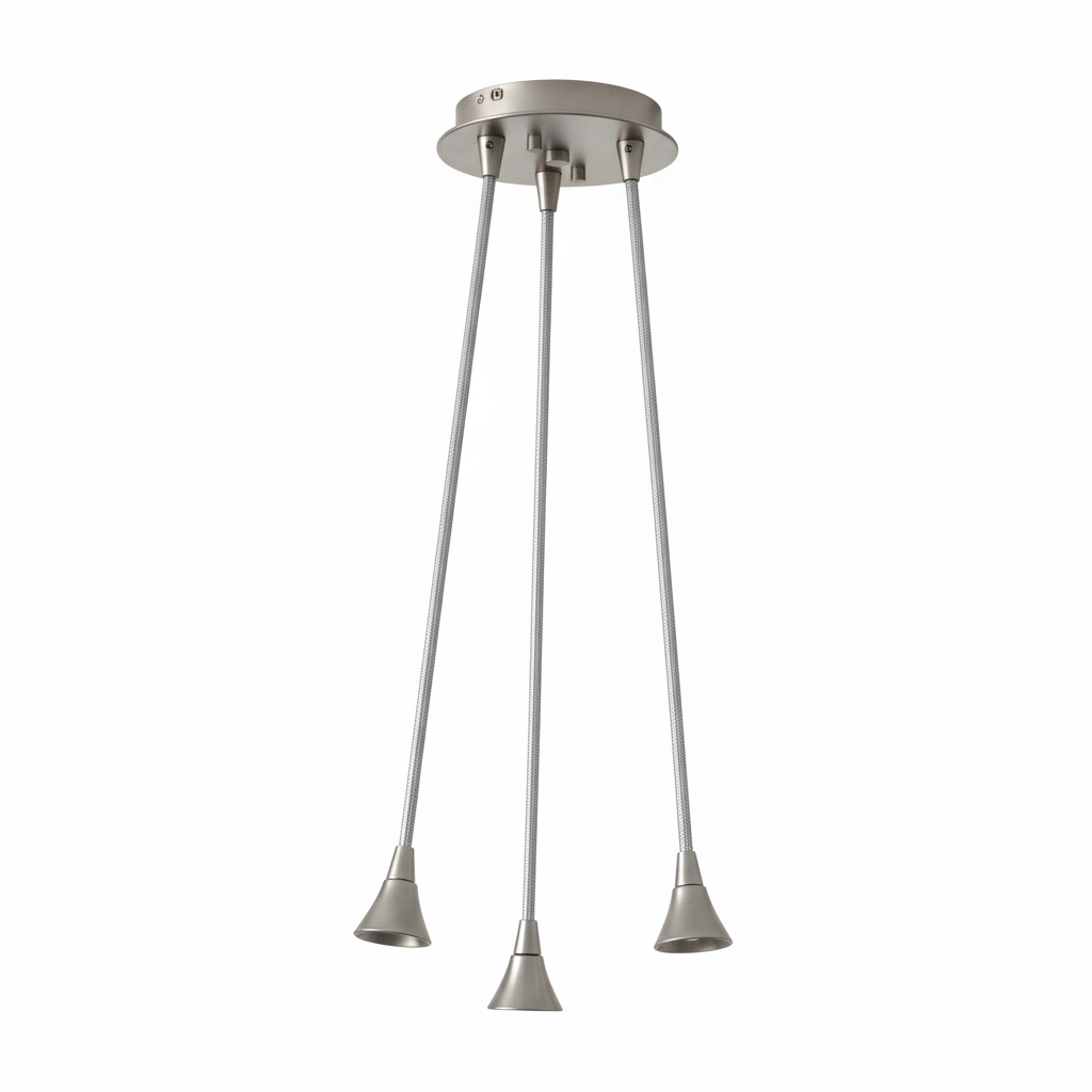 3 Light Cluster Chandelier-Hardware-Bicycle Glass Co - Hardware-Brushed Nickel-Bicycle Glass Co