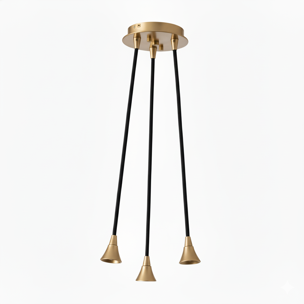 3 Light Cluster Chandelier-Hardware-Bicycle Glass Co - Hardware-Brushed Nickel-Bicycle Glass Co