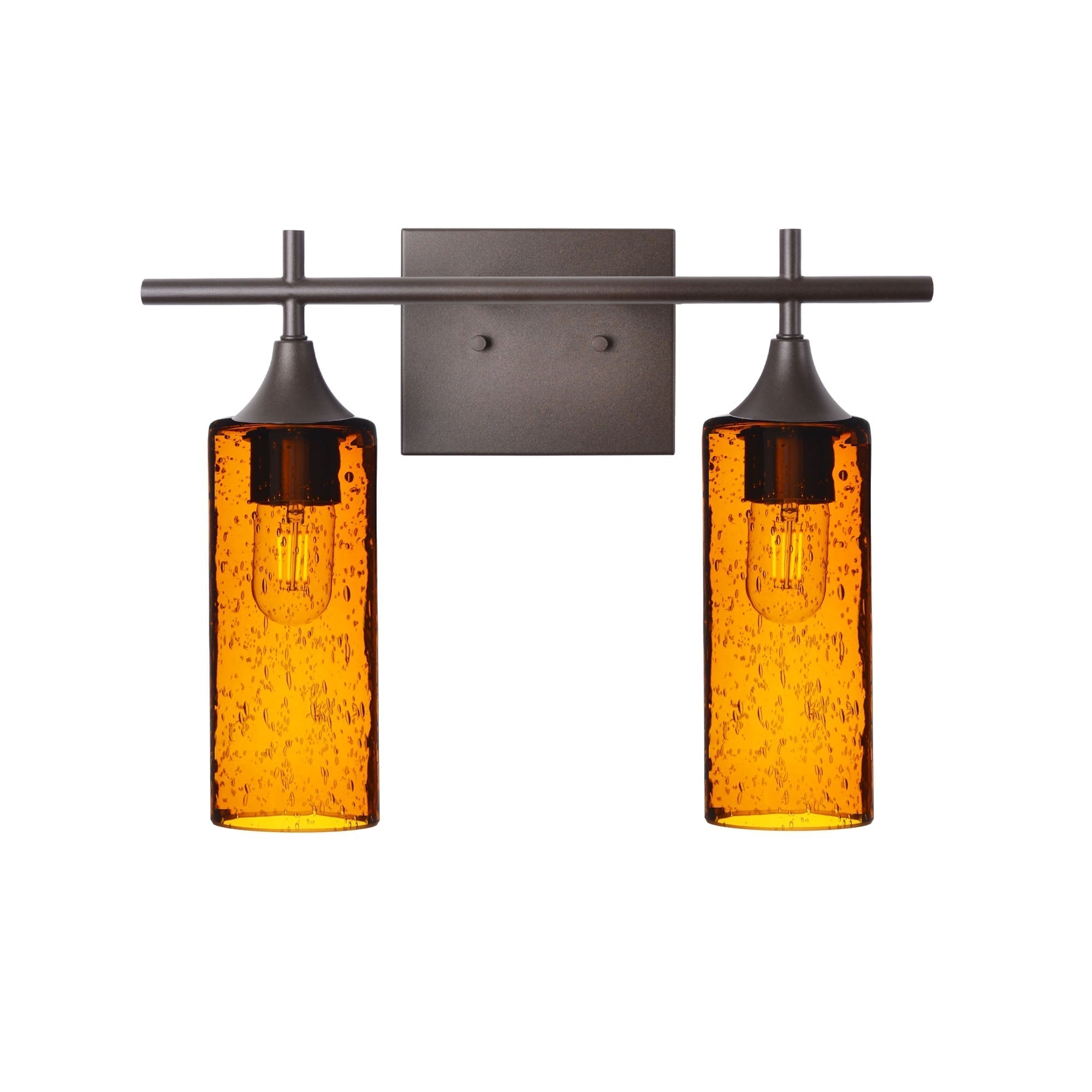 513 2-Light Wall Vanity-Glass-Bicycle Glass Co - Hotshop-Antique Bronze-Lunar-Golden Amber-Bicycle Glass Co