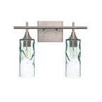 513 2-Light Wall Vanity-Glass-Bicycle Glass Co - Hotshop-Brushed Nickel-Lunar-Steel Blue-Bicycle Glass Co