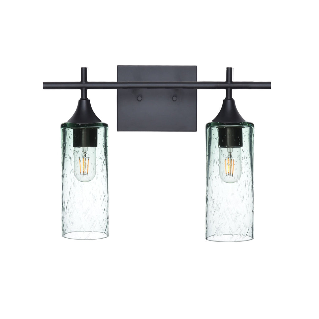 513 2-Light Wall Vanity-Glass-Bicycle Glass Co - Hotshop-Brushed Nickel-Lunar-Steel Blue-Bicycle Glass Co