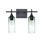 513 2-Light Wall Vanity-Glass-Bicycle Glass Co - Hotshop-Brushed Nickel-Lunar-Steel Blue-Bicycle Glass Co