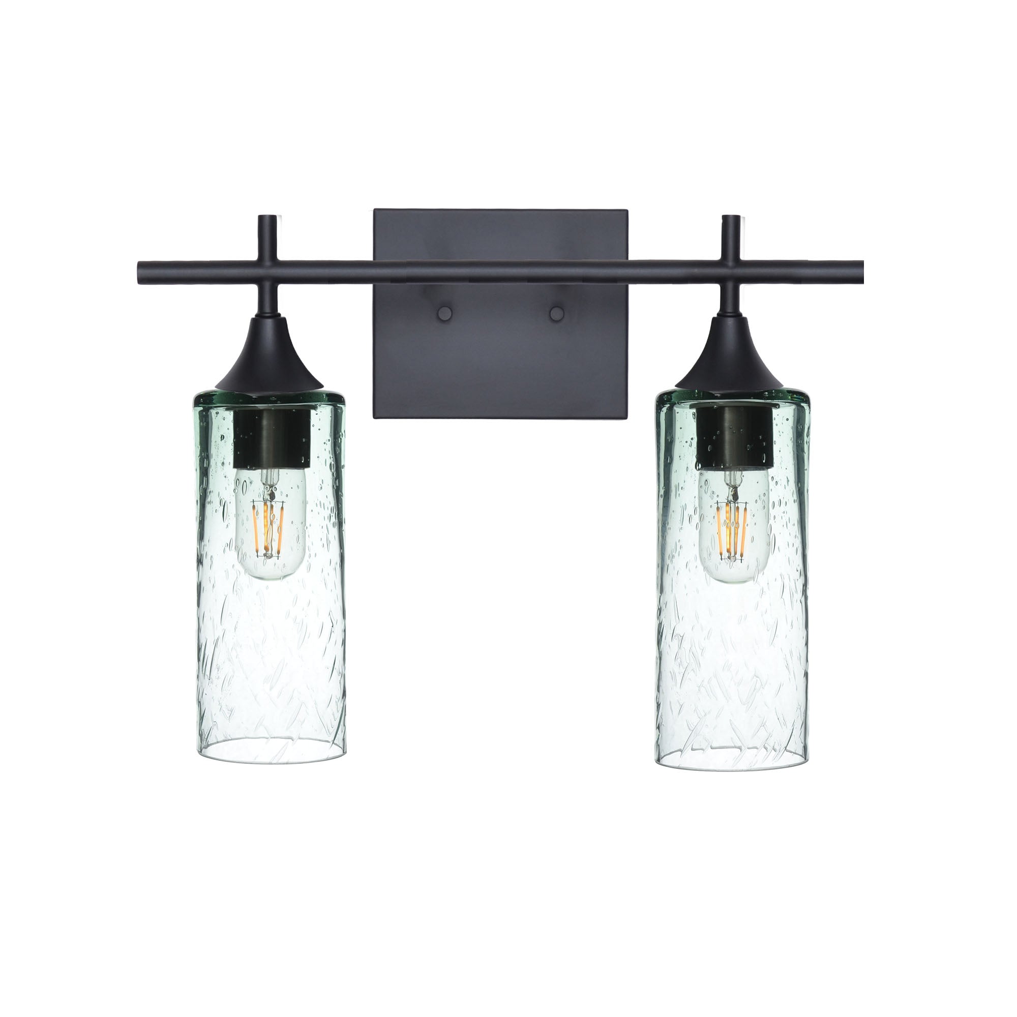 513 2-Light Wall Vanity-Glass-Bicycle Glass Co - Hotshop-Brushed Nickel-Lunar-Steel Blue-Bicycle Glass Co