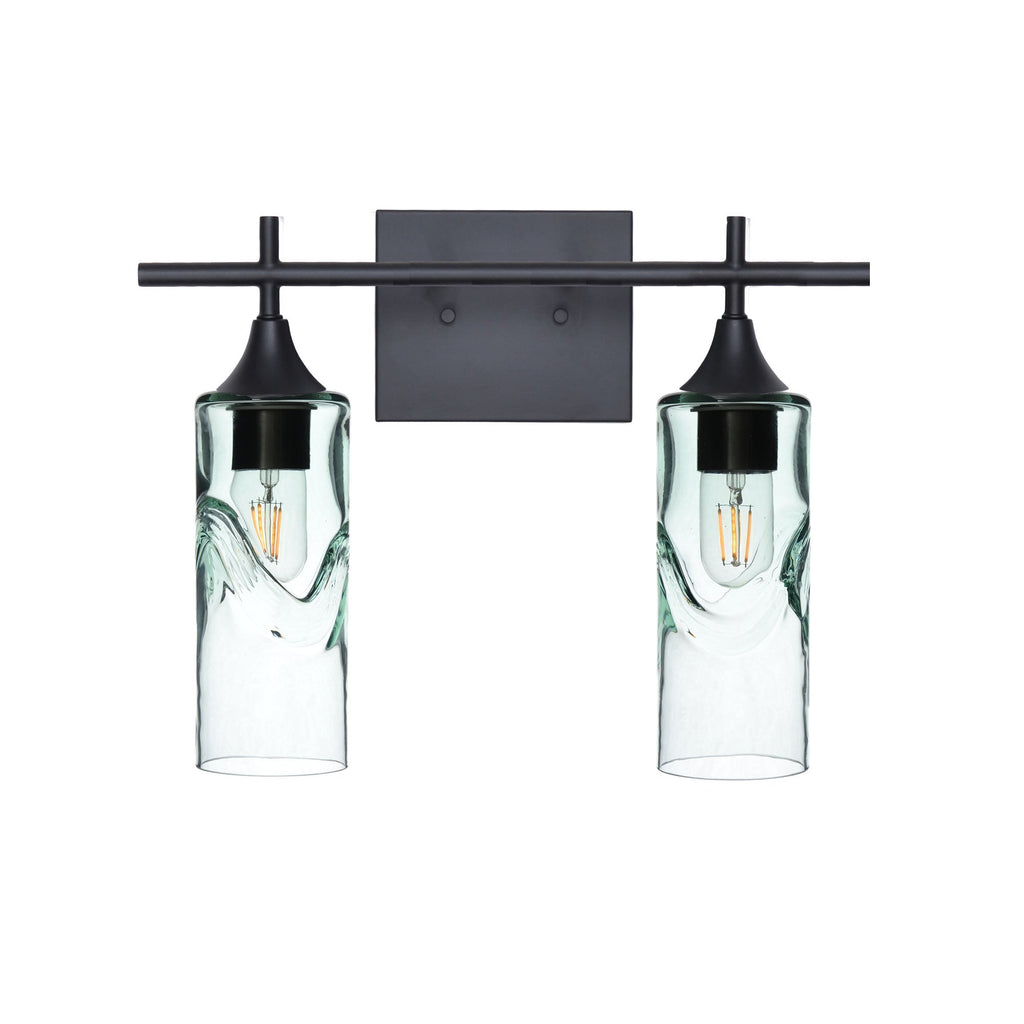 513 2-Light Wall Vanity-Glass-Bicycle Glass Co - Hotshop-Brushed Nickel-Lunar-Steel Blue-Bicycle Glass Co
