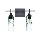 513 2-Light Wall Vanity-Glass-Bicycle Glass Co - Hotshop-Brushed Nickel-Lunar-Steel Blue-Bicycle Glass Co
