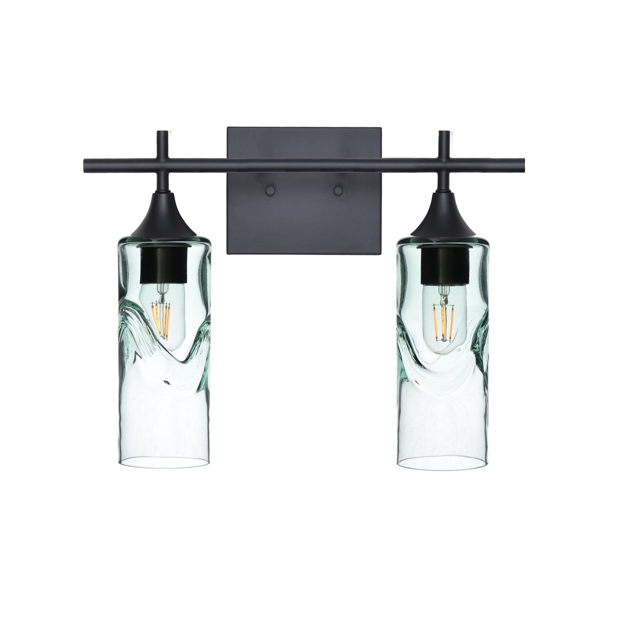 513 2-Light Wall Vanity-Glass-Bicycle Glass Co - Hotshop-Brushed Nickel-Lunar-Steel Blue-Bicycle Glass Co