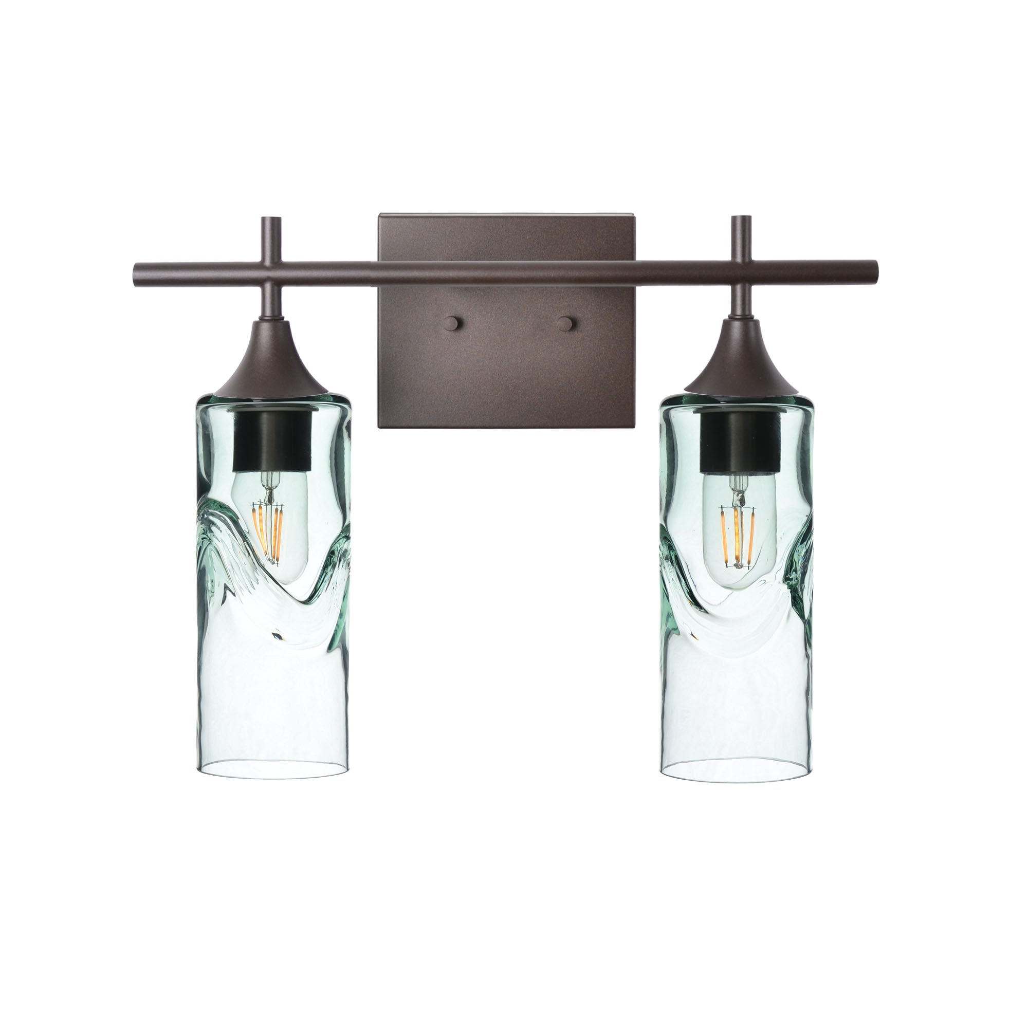 513 2-Light Wall Vanity-Glass-Bicycle Glass Co - Hotshop-Brushed Nickel-Lunar-Steel Blue-Bicycle Glass Co