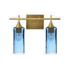 513 2-Light Wall Vanity-Glass-Bicycle Glass Co - Hotshop-Brushed Nickel-Lunar-Steel Blue-Bicycle Glass Co