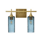 513 2-Light Wall Vanity-Glass-Bicycle Glass Co - Hotshop-Brushed Nickel-Lunar-Steel Blue-Bicycle Glass Co
