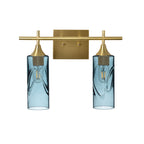 513 2-Light Wall Vanity-Glass-Bicycle Glass Co - Hotshop-Brushed Nickel-Lunar-Steel Blue-Bicycle Glass Co