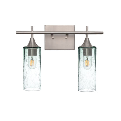 513 2-Light Wall Vanity-Glass-Bicycle Glass Co - Hotshop-Brushed Nickel-Lunar-Eco Clear-Bicycle Glass Co