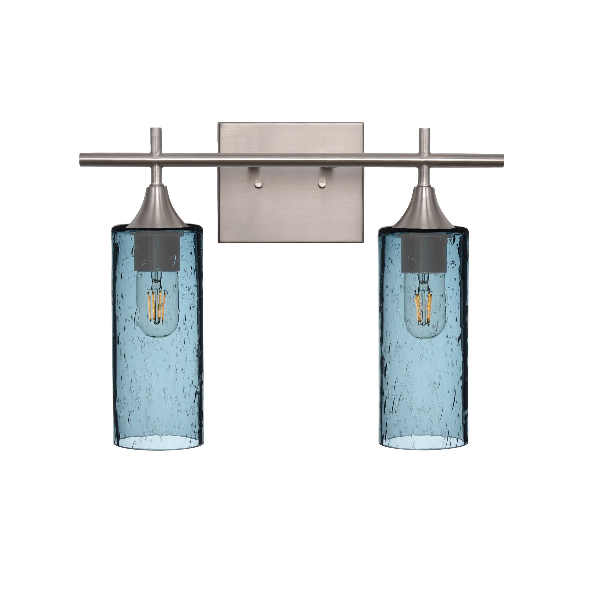 513 2-Light Wall Vanity-Glass-Bicycle Glass Co - Hotshop-Brushed Nickel-Lunar-Slate Gray-Bicycle Glass Co