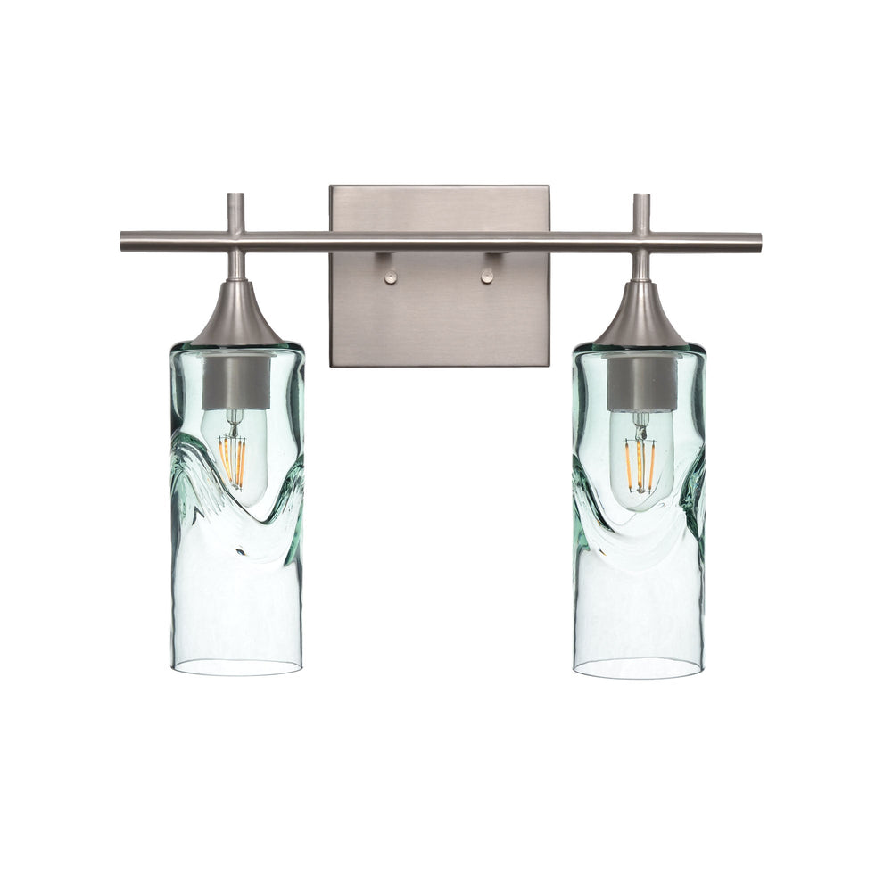 513 2-Light Wall Vanity-Glass-Bicycle Glass Co - Hotshop-Brushed Nickel-Swell-Eco Clear-Bicycle Glass Co