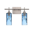 513 2-Light Wall Vanity-Glass-Bicycle Glass Co - Hotshop-Brushed Nickel-Swell-Steel Blue-Bicycle Glass Co