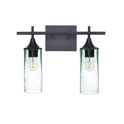 513 2-Light Wall Vanity-Glass-Bicycle Glass Co - Hotshop-Matte Black-Lunar-Eco Clear-Bicycle Glass Co