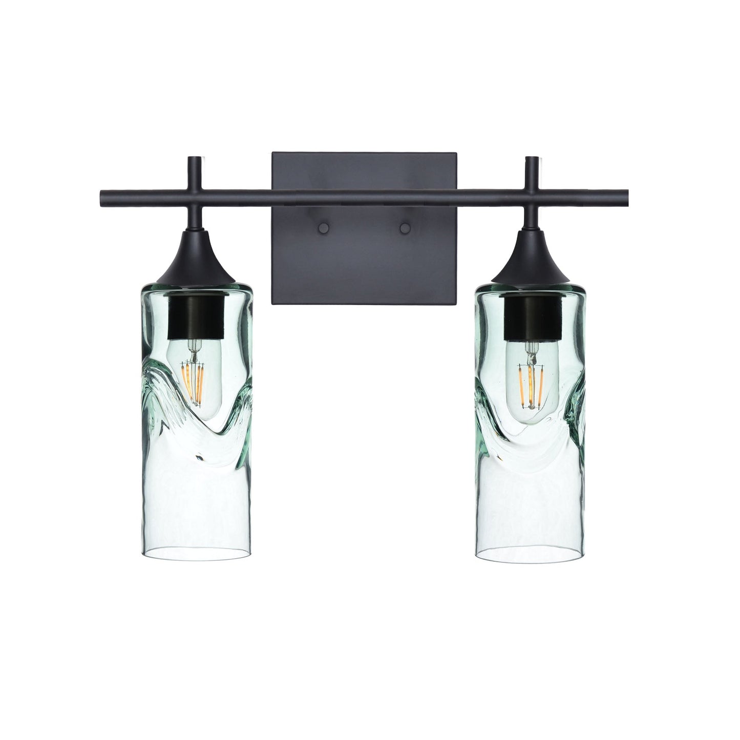 513 2-Light Wall Vanity-Glass-Bicycle Glass Co - Hotshop-Matte Black-Swell-Eco Clear-Bicycle Glass Co