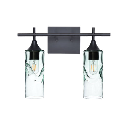 513 2-Light Wall Vanity-Glass-Bicycle Glass Co - Hotshop-Matte Black-Swell-Eco Clear-Bicycle Glass Co