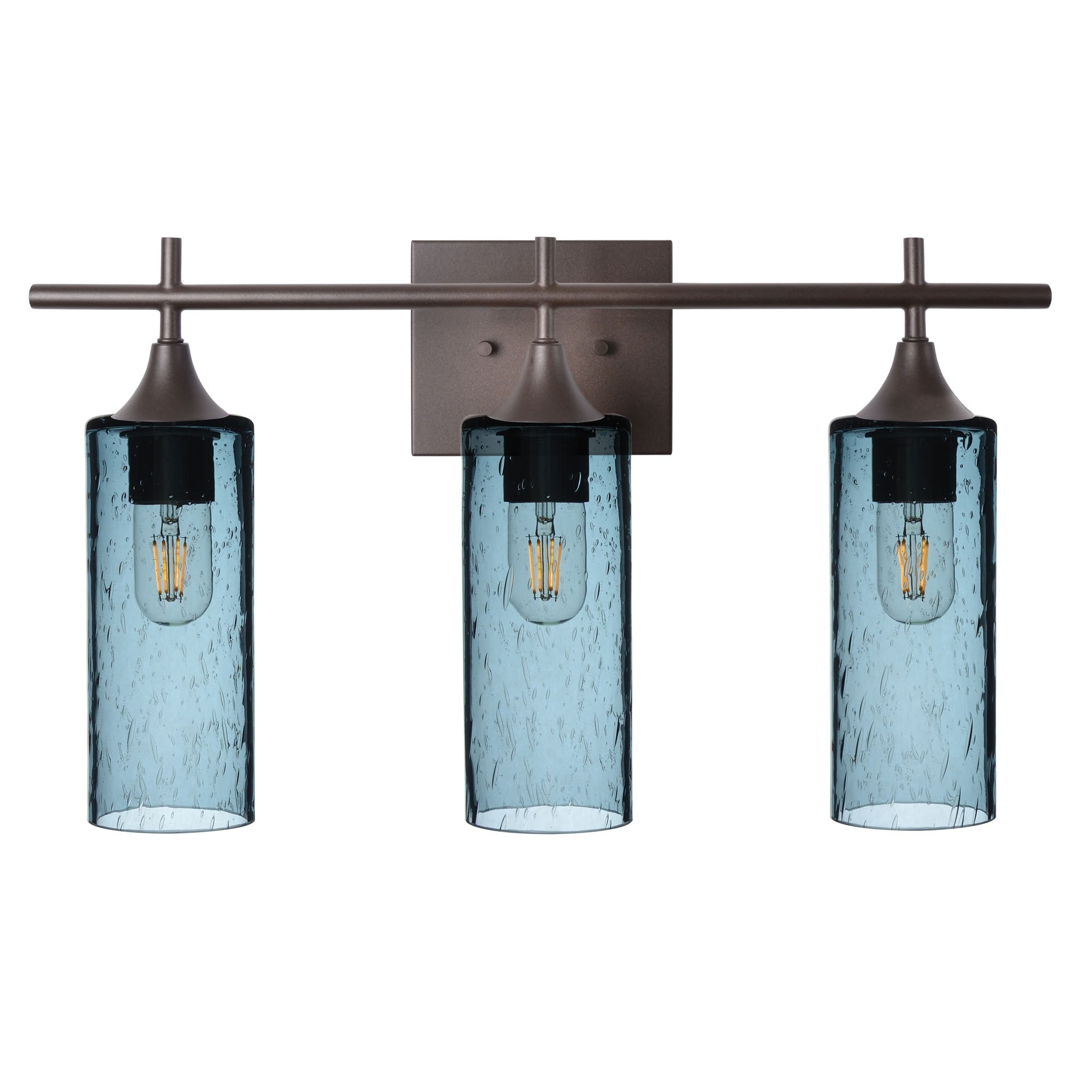 513 3-Light Vanity-Glass-Bicycle Glass Co - Hotshop-Antique Bronze-Lunar-Slate Gray-Bicycle Glass Co