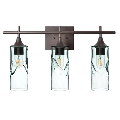513 3-Light Vanity-Glass-Bicycle Glass Co - Hotshop-Antique Bronze-Swell-Eco Clear-Bicycle Glass Co
