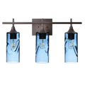 513 3-Light Vanity-Glass-Bicycle Glass Co - Hotshop-Antique Bronze-Swell-Steel Blue-Bicycle Glass Co