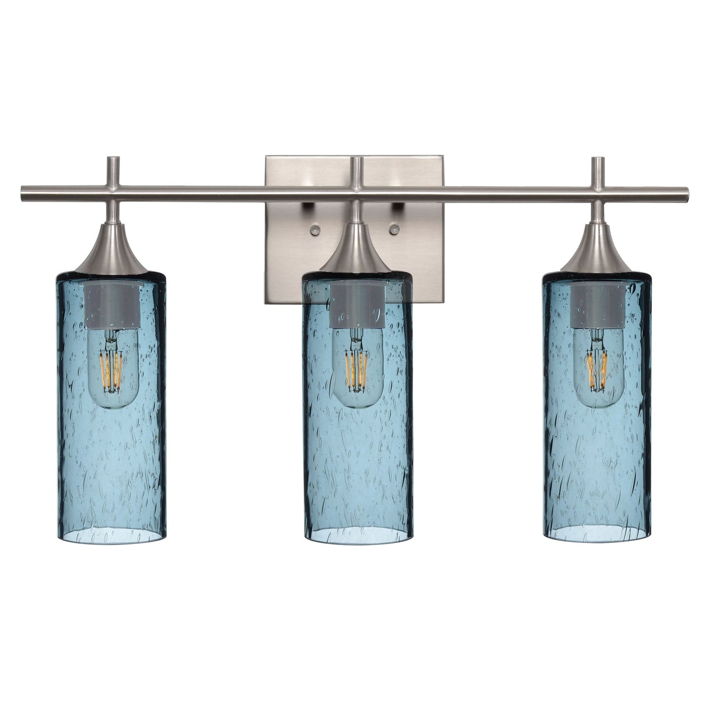 513 3-Light Vanity-Glass-Bicycle Glass Co - Hotshop-Brushed Nickel-Lunar-Slate Gray-Bicycle Glass Co