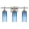 513 3-Light Vanity-Glass-Bicycle Glass Co - Hotshop-Brushed Nickel-Lunar-Steel Blue-Bicycle Glass Co