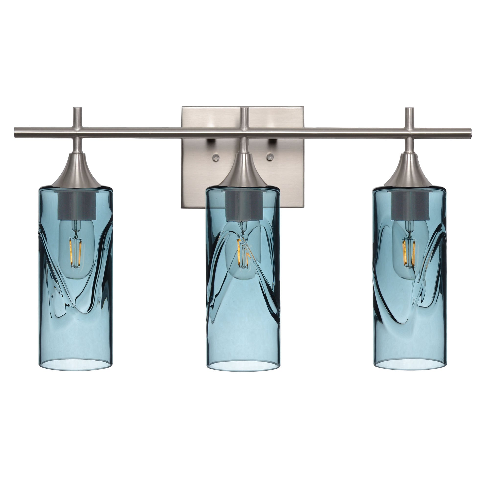 513 3-Light Vanity-Glass-Bicycle Glass Co - Hotshop-Brushed Nickel-Swell-Slate Gray-Bicycle Glass Co