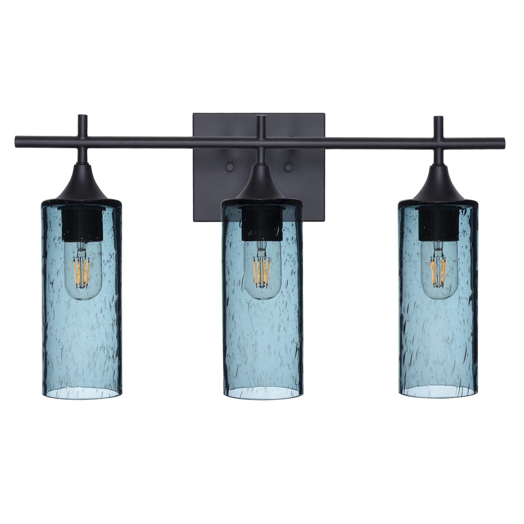 513 3-Light Vanity-Glass-Bicycle Glass Co - Hotshop-Matte Black-Lunar-Slate Gray-Bicycle Glass Co