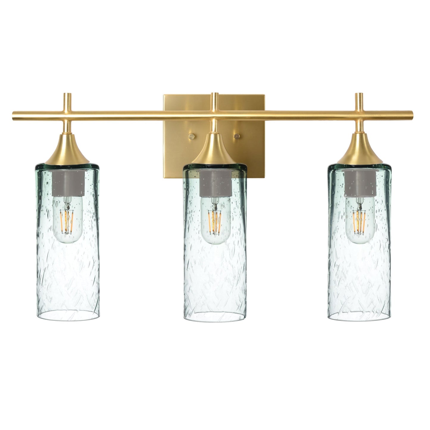 513 3-Light Vanity-Glass-Bicycle Glass Co - Hotshop-Polished Brass-Lunar-Eco Clear-Bicycle Glass Co