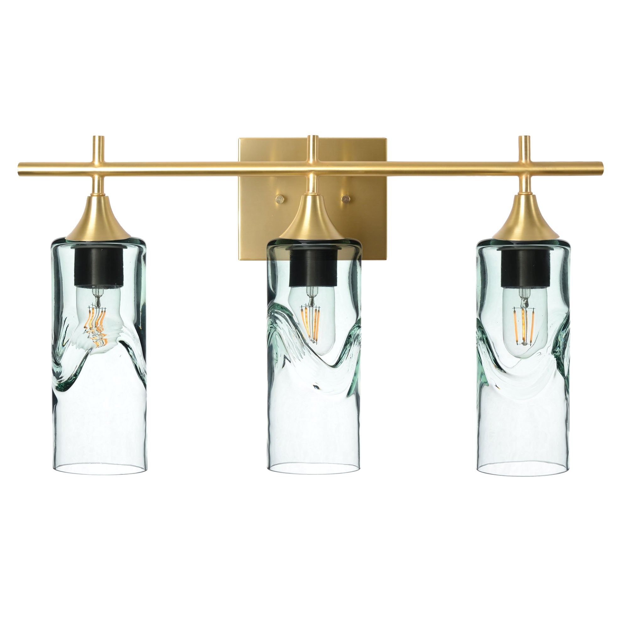513 3-Light Vanity-Glass-Bicycle Glass Co - Hotshop-Polished Brass-Swell-Eco Clear-Bicycle Glass Co