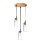 513 3 Pendant Cascade Chandelier-Glass-Bicycle Glass Co - Hotshop-Polished Brass - 4ft Downrod-Lunar-Eco Clear-Bicycle Glass Co
