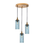 513 3 Pendant Cascade Chandelier-Glass-Bicycle Glass Co - Hotshop-Polished Brass - 8ft Downrod-Lunar-Slate Gray-Bicycle Glass Co