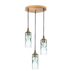 513 3 Pendant Cascade Chandelier-Glass-Bicycle Glass Co - Hotshop-Polished Brass - 8ft Downrod-Swell-Eco Clear-Bicycle Glass Co